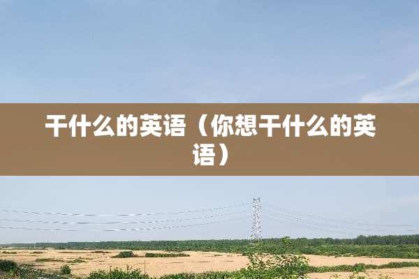 干什么的英语（你想干什么的英语）