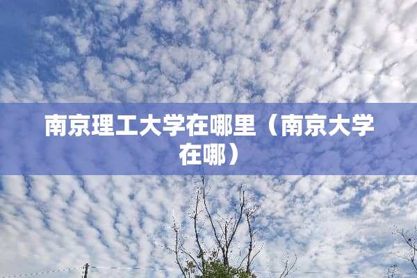 南京理工大学在哪里（***学在哪）