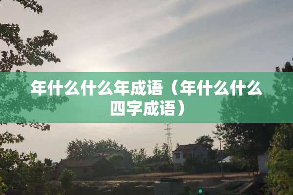 年什么什么年成语（年什么什么四字成语）
