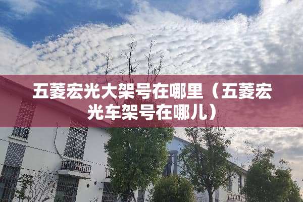 五菱宏光大架号在哪里（五菱宏光车架号在哪儿）