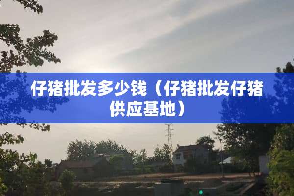 仔猪批发多少钱（仔猪批发仔猪供应基地）