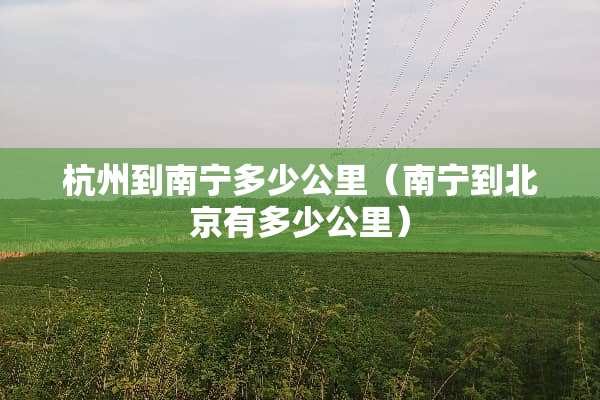 杭州到南宁多少公里（南宁到北京有多少公里）