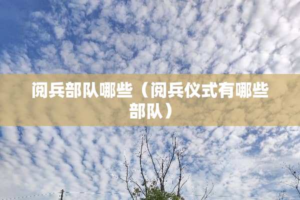 阅兵**哪些（阅兵仪式有哪些**）