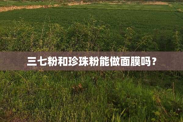三七粉和珍珠粉能做面膜吗？