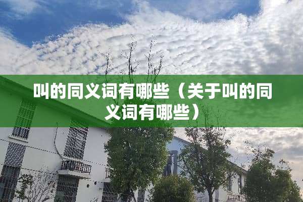 叫的同义词有哪些（关于叫的同义词有哪些）