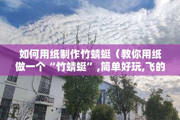 如何用纸制作竹蜻蜓（教你用纸做一个“竹蜻蜓”,简单好玩,飞的又高又远!）