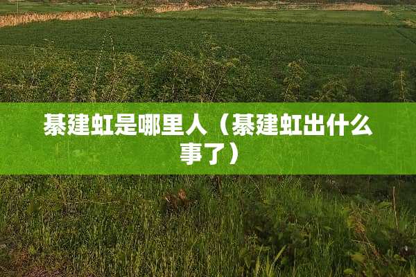 綦建虹是哪里人（綦建虹出什么事了）