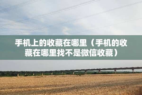手机上的收藏在哪里（手机的收藏在***不是微信收藏）