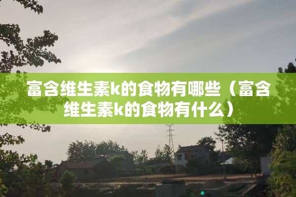 富含维生素k的食物有哪些（富含维生素k的食物有什么）
