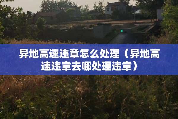 异地高速违章怎么处理（异地高速违章去哪处理违章）