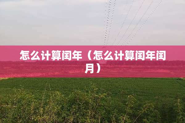 怎么计算闰年（怎么计算闰年闰月）