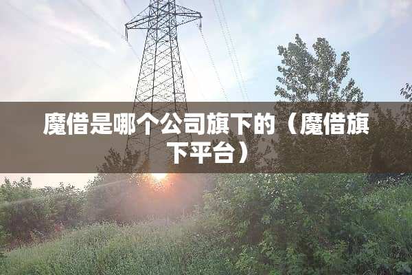 魔借是哪个公司旗下的（魔借旗下平台）