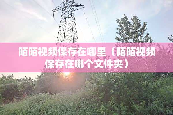 陌陌视频保存在哪里（陌陌视频保存在哪个文件夹）