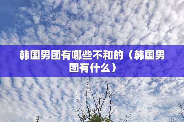 韩国男团有哪些不和的（韩国男团有什么）