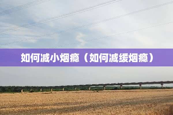 如何减小烟瘾（如何减缓烟瘾）
