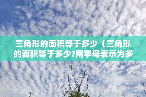 三角形的面积等于多少（三角形的面积等于多少?用字母表示为多少?）