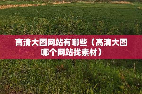 高清大图网站有哪些（高清大图哪个网站找素材）