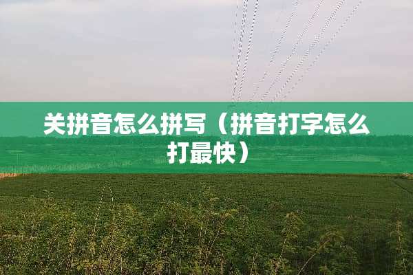 关拼音怎么拼写（拼音打字怎么打最快）