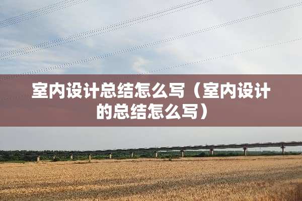 室内设计总结怎么写（室内设计的总结怎么写）