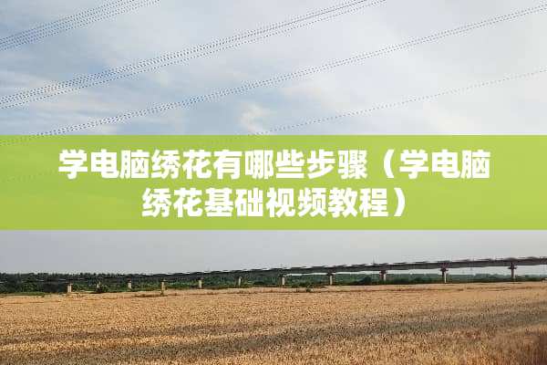 学电脑绣花有哪些步骤（学电脑绣花基础视频教程）