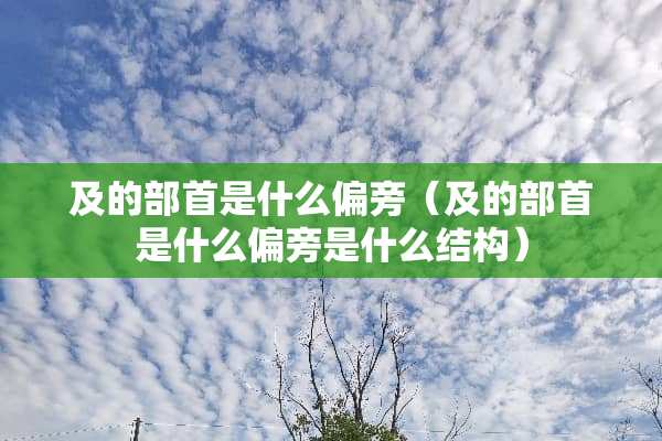 及的部首是什么偏旁（及的部首是什么偏旁是什么结构）