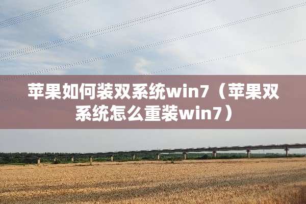 苹果如何装双系统win7（苹果双系统怎么重装win7）