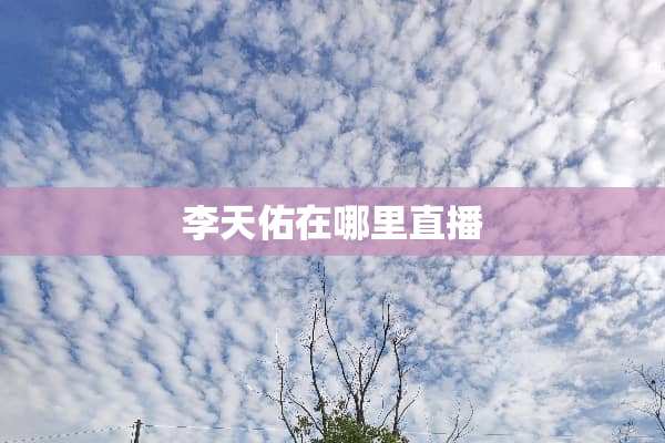 李天佑在哪里直播