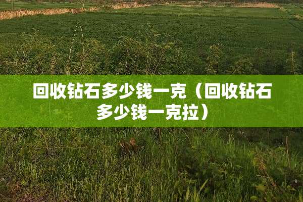 回收钻石多少钱一克（回收钻石多少钱一克拉）