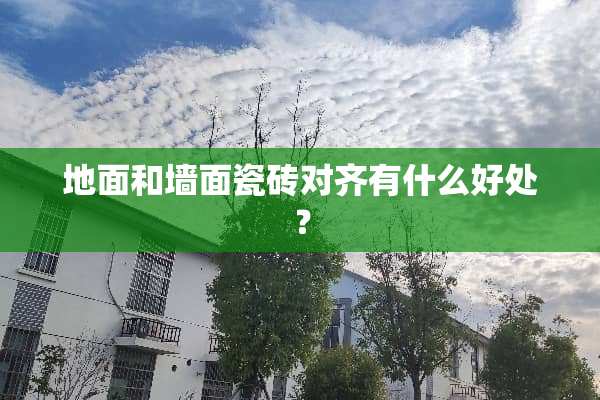 地面和墙面瓷砖对齐有什么好处？