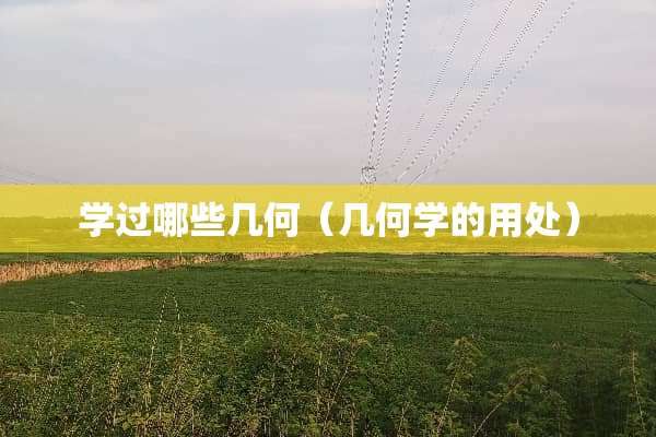 学过哪些几何（几何学的用处）