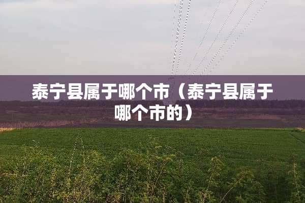 泰宁县属于哪个市（泰宁县属于哪个市的）