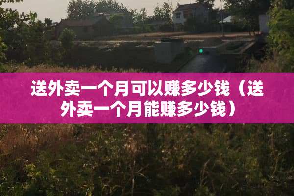 送外卖一个月可以赚多少钱（送外卖一个月能赚多少钱）