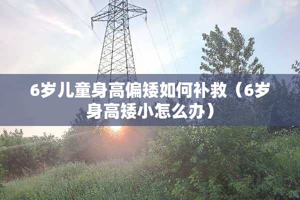 6岁儿童身高偏矮如何补救（6岁身高矮小怎么办）