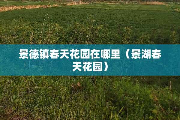 景德镇春天花园在哪里（景湖春天花园）