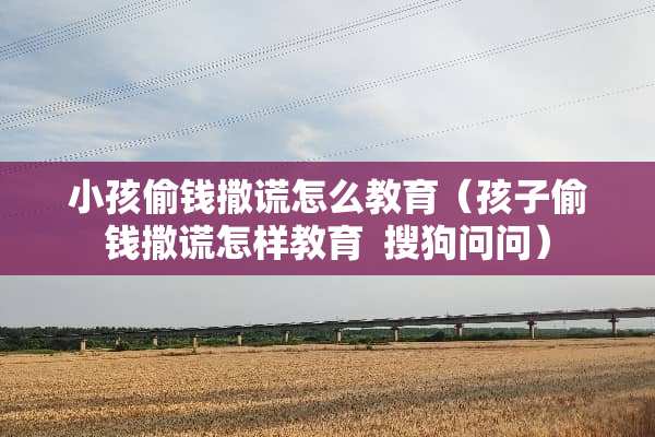 小孩偷钱撒谎怎么教育（孩子偷钱撒谎怎样教育  搜狗问问）