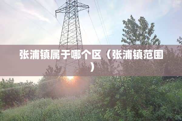 张浦镇属于哪个区（张浦镇范围）