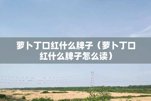 萝卜丁口红什么牌子（萝卜丁口红什么牌子怎么读）