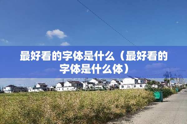 最好看的字体是什么（最好看的字体是什么体）