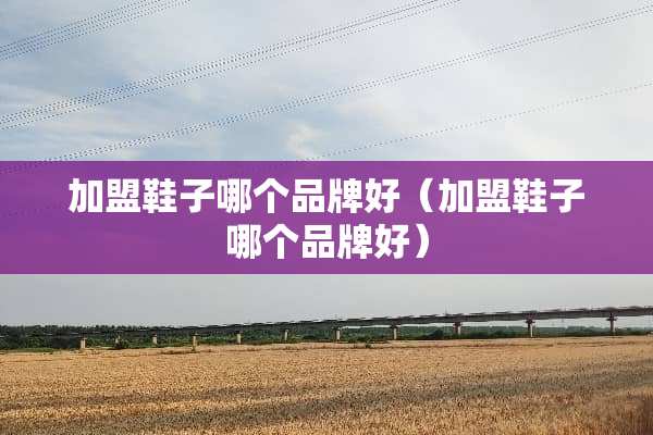 加盟鞋子哪个品牌好（加盟鞋子哪个品牌好）