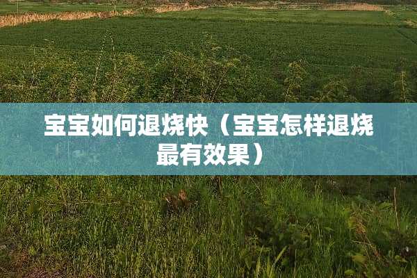 宝宝如何退烧快（宝宝怎样退烧最有效果）