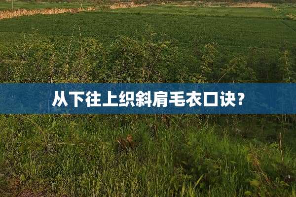 从下往上织斜肩毛衣口诀？