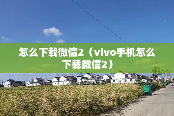 怎么下载微信2（vivo手机怎么下载微信2）