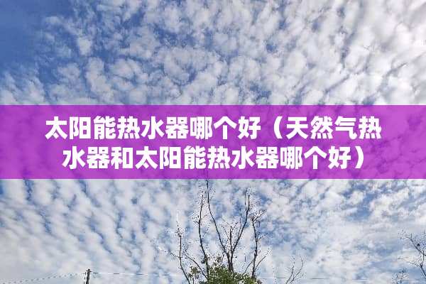 太阳能热水器哪个好（天然气热水器和太阳能热水器哪个好）
