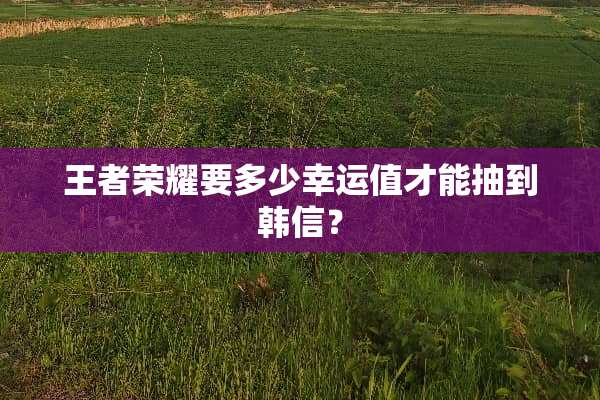 王者荣耀要多少幸运值才能抽到韩信？