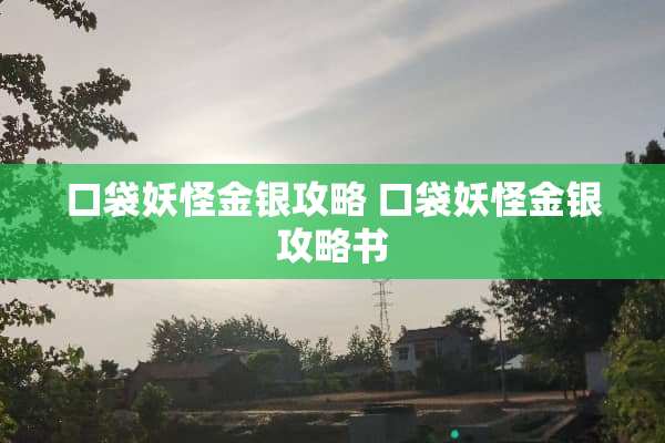 口袋妖怪金银攻略 口袋妖怪金银攻略书