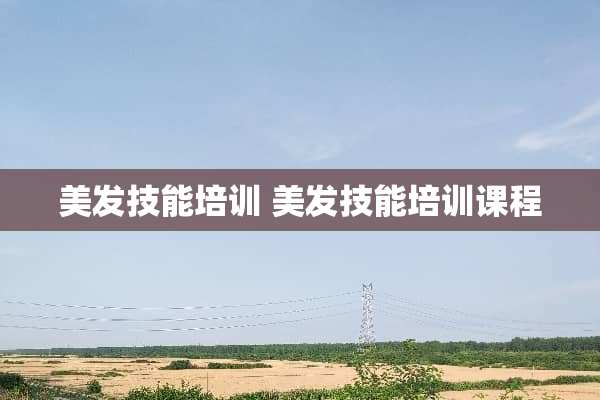美发技能培训 美发技能培训课程