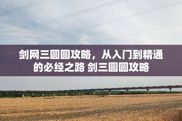 剑网三圆圆攻略，从入门到精通的必经之路 剑三圆圆攻略