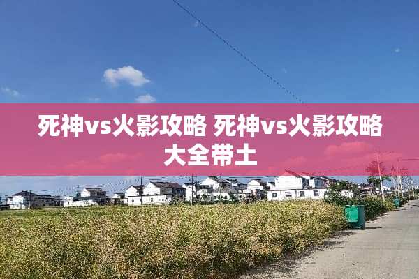死神vs火影攻略 死神vs火影攻略大全带土