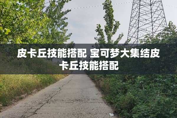 皮卡丘技能搭配 宝可梦大集结皮卡丘技能搭配