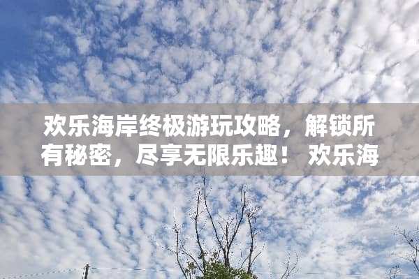 欢乐海岸终极游玩攻略，解锁所有秘密，尽享无限乐趣！ 欢乐海岸游玩攻略
